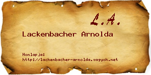 Lackenbacher Arnolda névjegykártya
